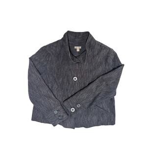 J. Jill linen blend blazer in gray Size S petite A-line